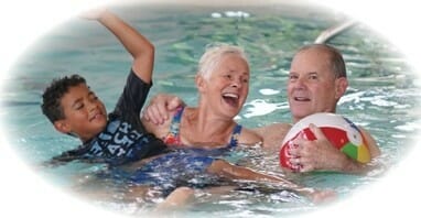 seniors playing in pool