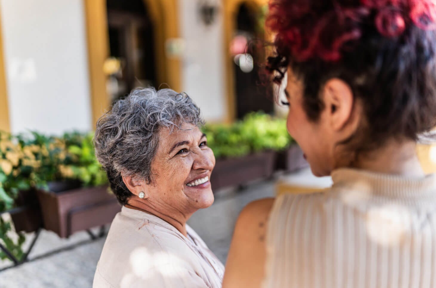 Senior with younger woman