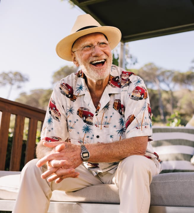 Senior man laughing